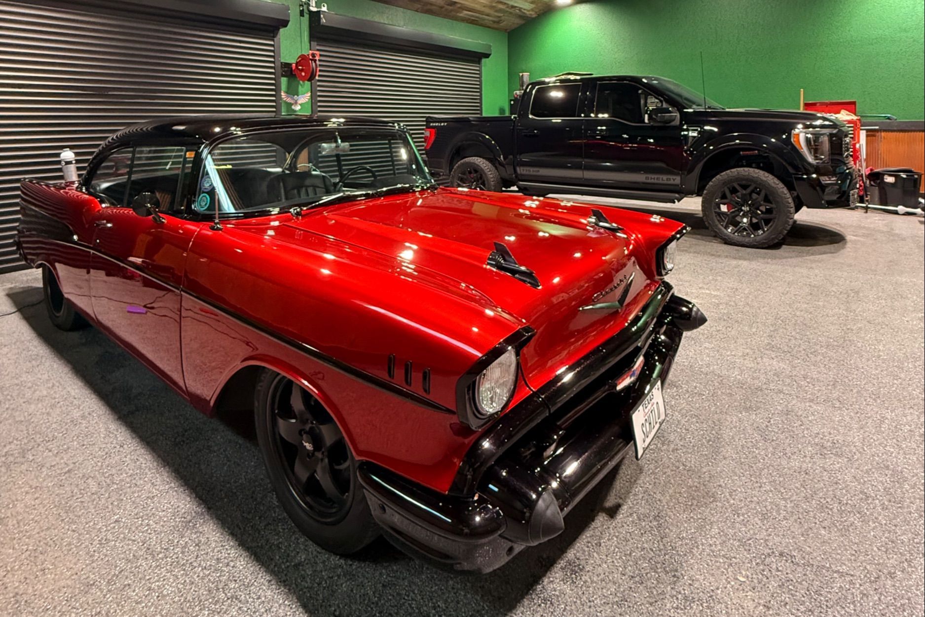 Detailed classic red car